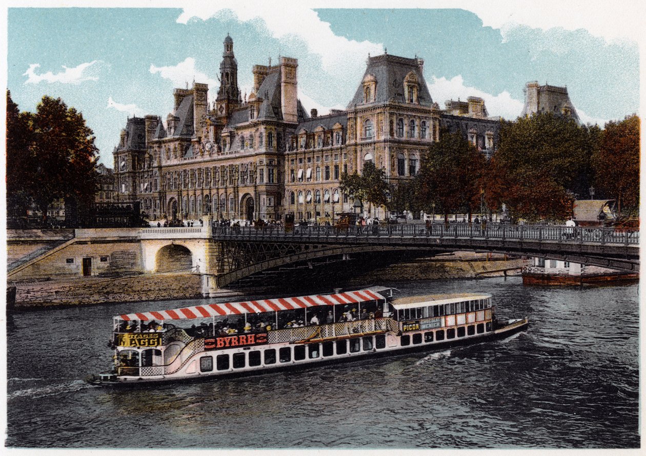Hotel de Ville, Parijs, c. 1900 door Unbekannt
