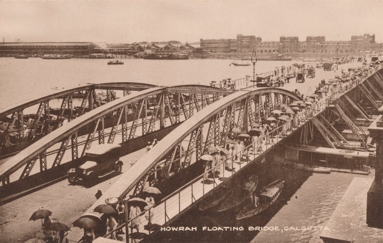Howrah drijvende brug, Calcutta, ca. 1905 door Unbekannt