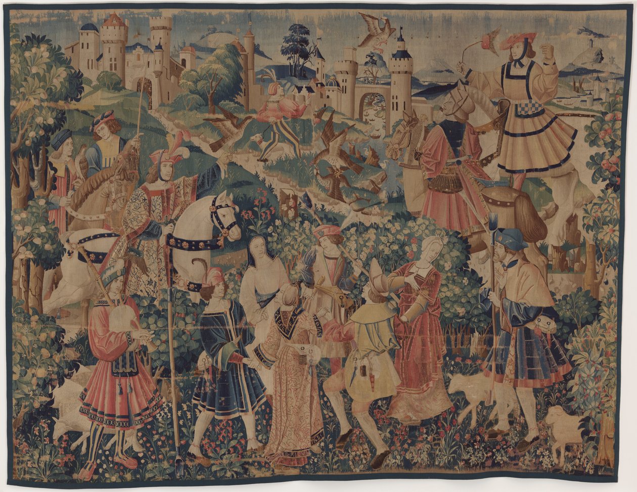 Jacht- en Pastorale Scènes, met een doedelzakspeler en dansers, c. 1510 door Unbekannt