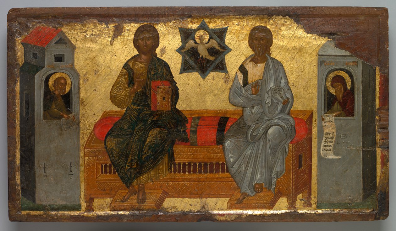 Icoon van de Nieuwe Testament Drie-eenheid, ca. 1450 door Unbekannt