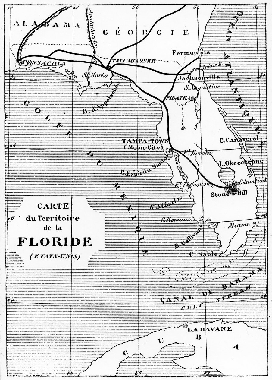 Illustratie uit De la Terre à la Lune door Jules Verne, 1865 door Unbekannt
