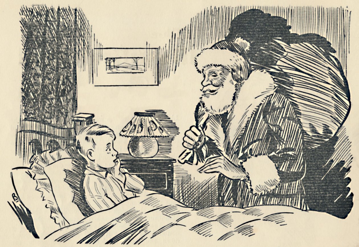Illustratie uit De Mystificatie van de Kerstman, 1936 door Unbekannt