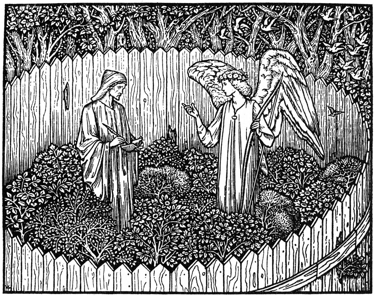 Illustratie uit de Kelmscott Press editie van de Werken van Geoffrey Chaucer door Unbekannt