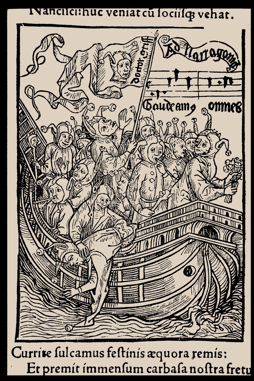 Illustratie voor het boek Ship of Fools door Sebastian Brant, 1497 door Unbekannt