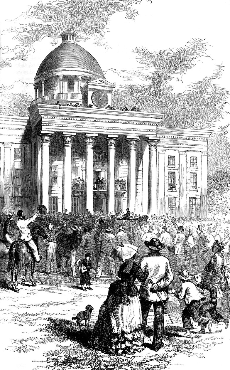 Inhuldiging van Jefferson Davis, Montgomery, Alabama, 1861 c1880 door Unbekannt