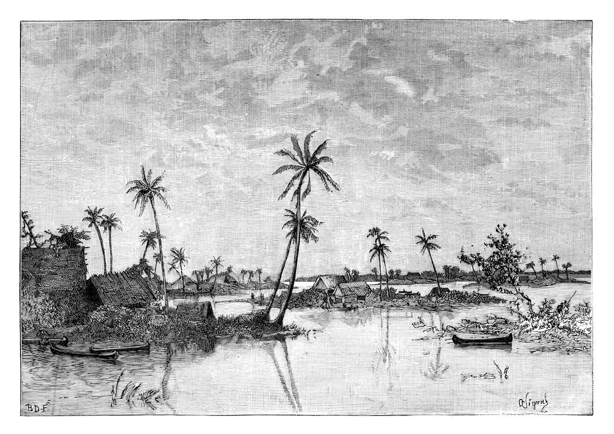 Indiase nederzetting op de eilanden van San Blas Bay, ca. 1890 door Unbekannt