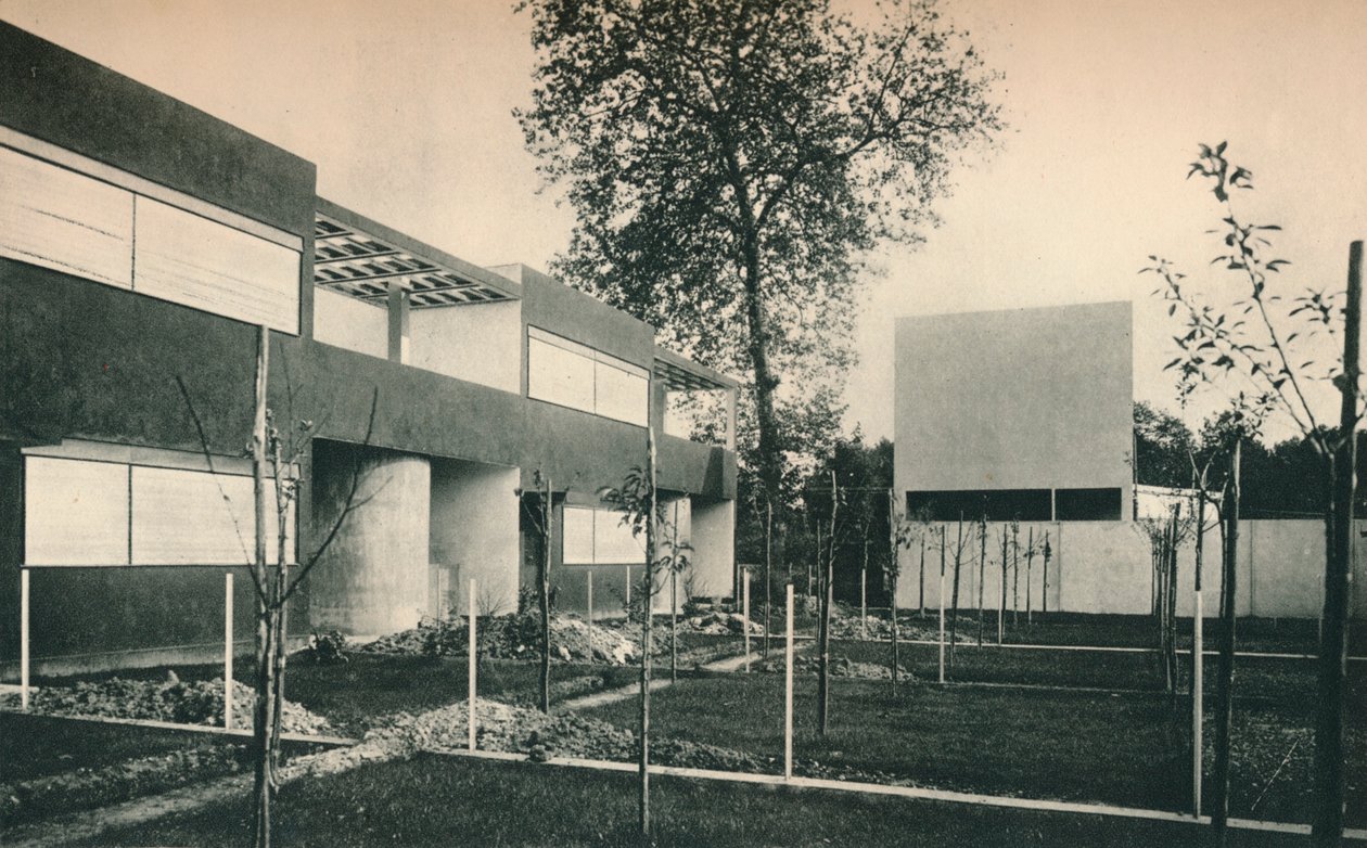 Industrieel Huisvestingsplan in Pessac, nabij Bordeaux. Architecten, Le Corbusier en Pierre Jeanneret door Unbekannt
