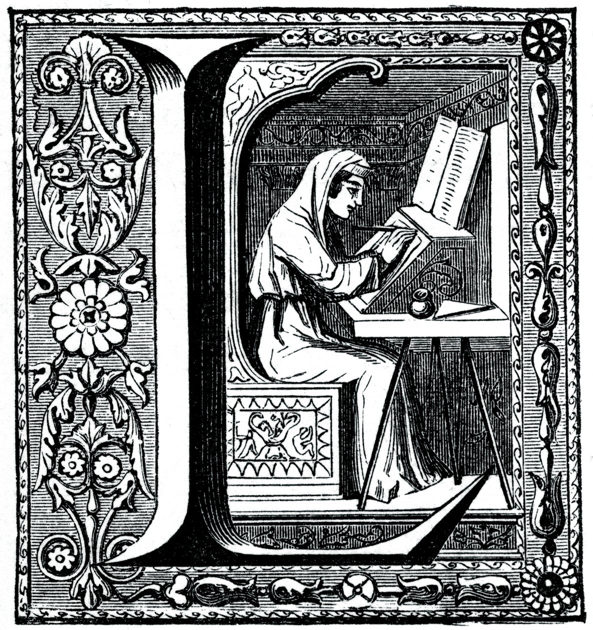 Initiaal letter L, 1870 door Unbekannt