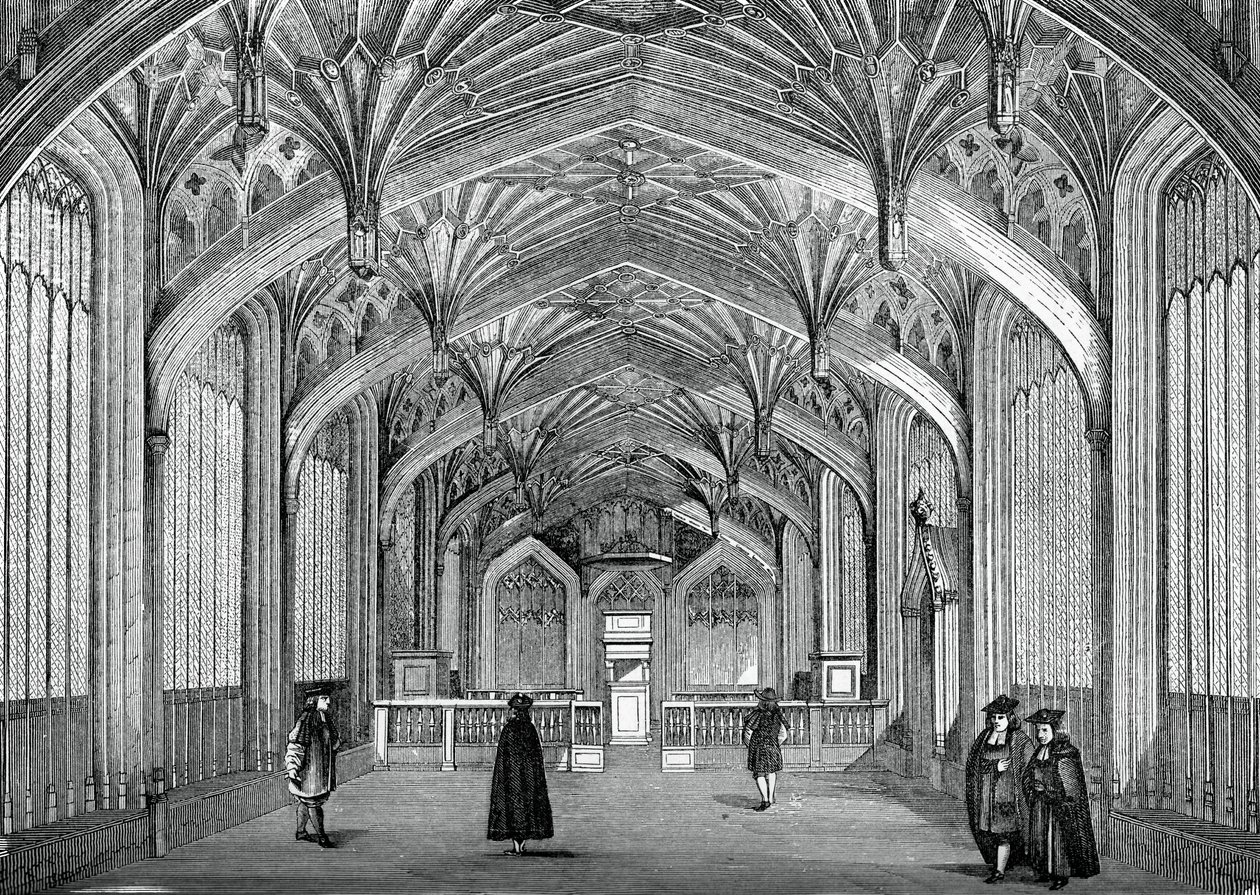 Interieur, Universiteit van Oxford, 18e eeuw, 1870 door Unbekannt