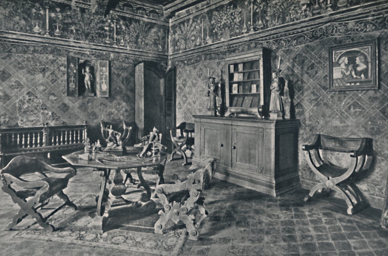 Interieur, Palazzo Davanzati, 1928 door Unbekannt
