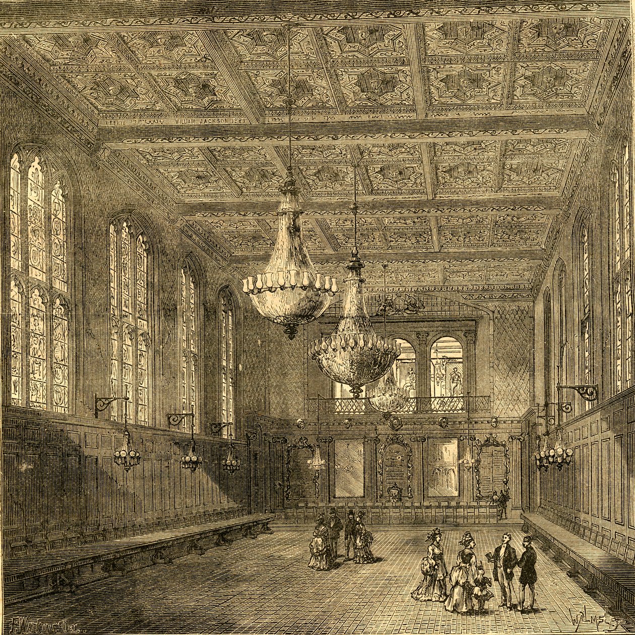 Interieur van Merchant Taylors Hall, 1897 door Unbekannt