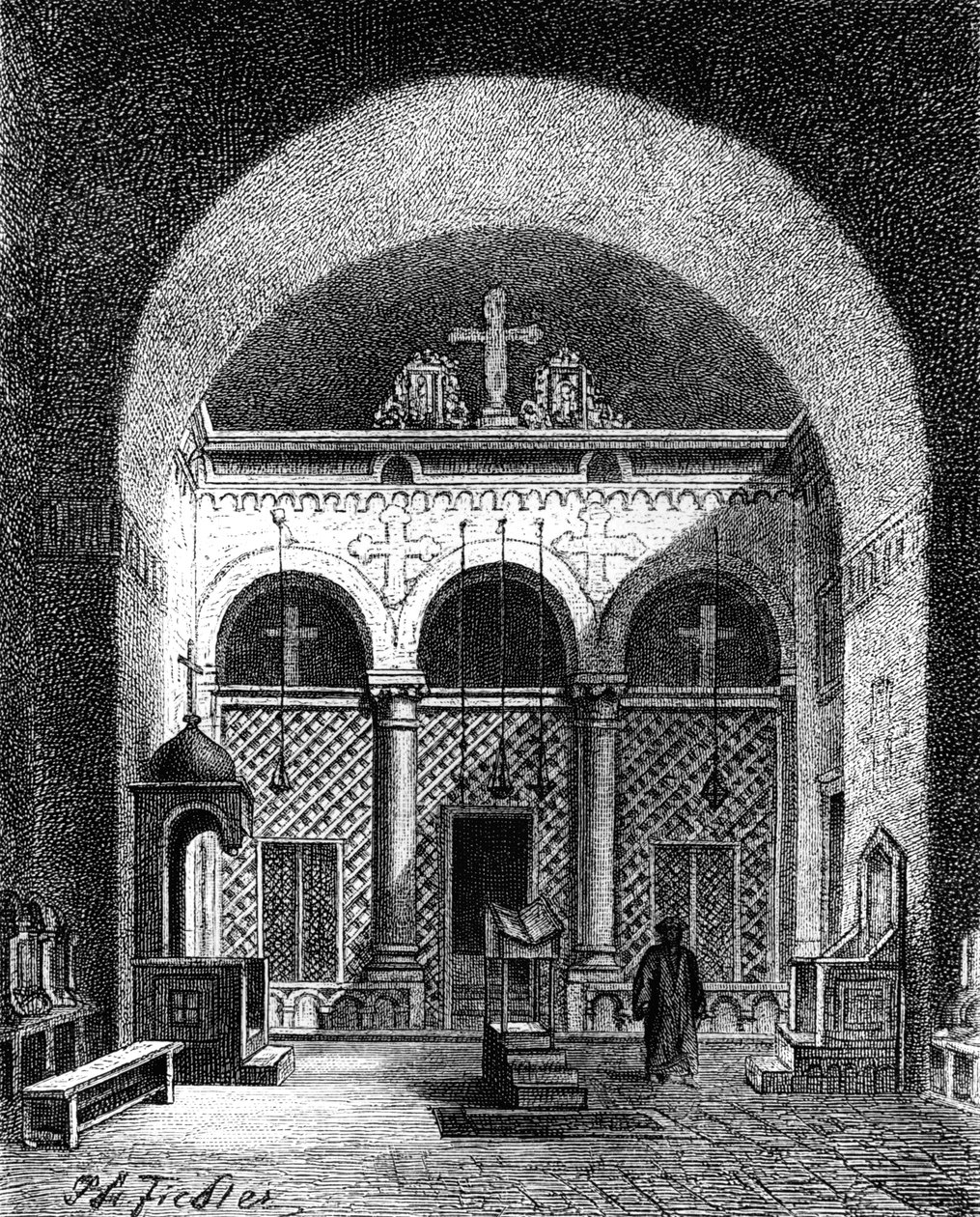 Interieur van een Kerk, Egypte, 1881 door Unbekannt