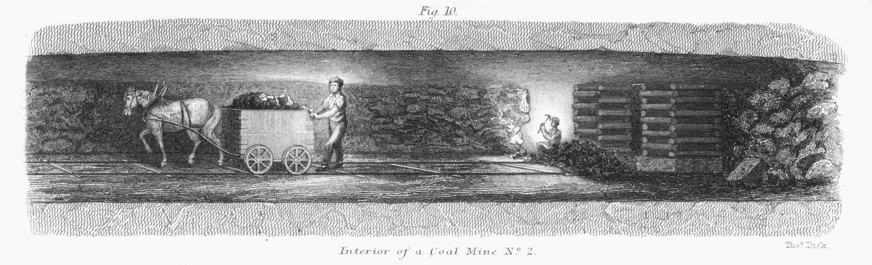 Interieur van een kolenmijn, 1862 door Unbekannt