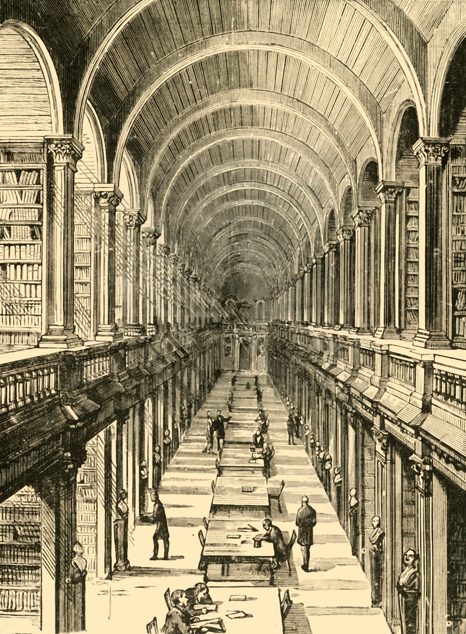 Interieur van de bibliotheek, Trinity College, 1898 door Unbekannt