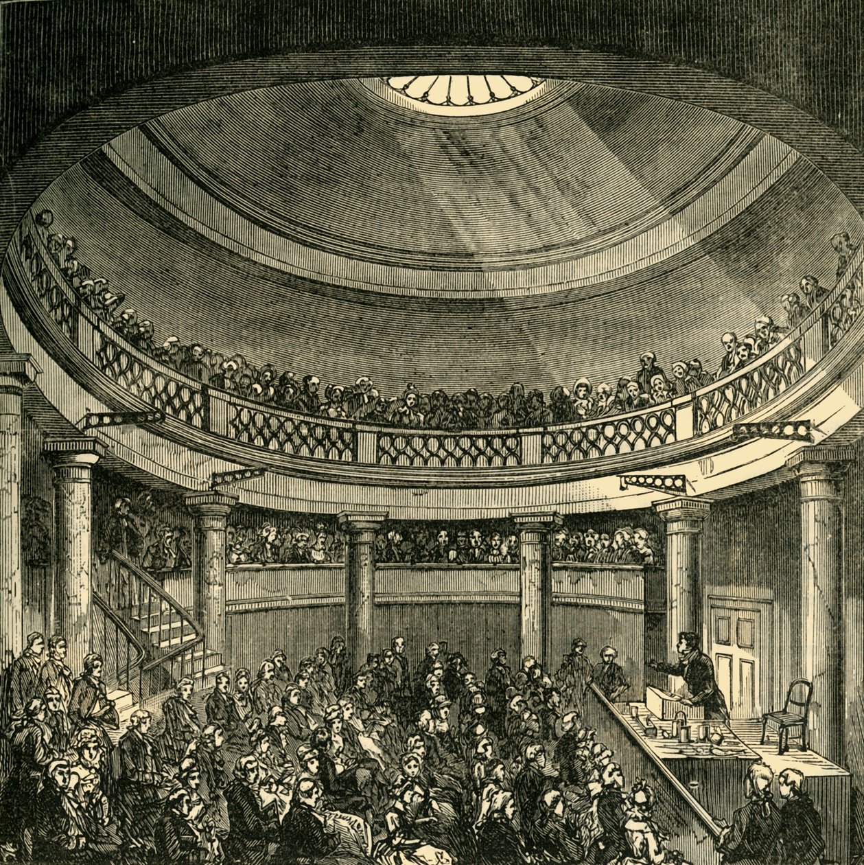 Interieur van de Rotunda, Blackfriars Road, in 1820, ca. 1878 door Unbekannt