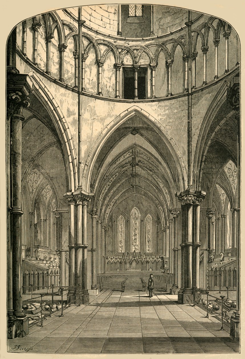 Interieur van de Temple Church, 1870, 1897 door Unbekannt