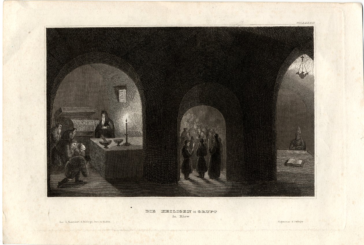 Interieur van het Heilige Graf in het Kiev-klooster van de Grotten, 1850 door Unbekannt