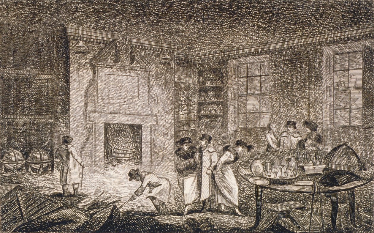Interieur van de panden van Nathaniel Bentley, Leadenhall Street, City of London, 1804 door Unbekannt