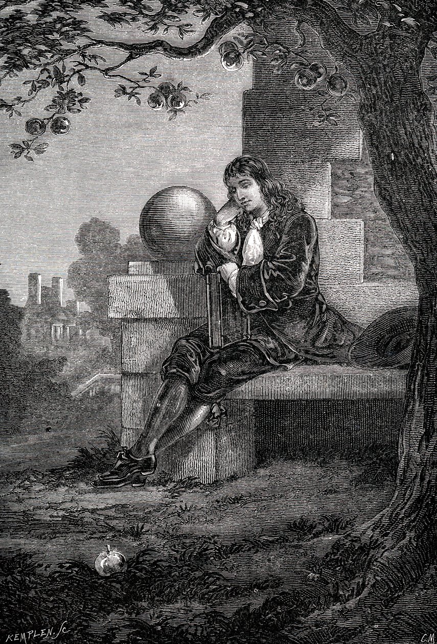 Isaac Newton, Engelse wetenschapper en wiskundige, 17e eeuw c1880 door Unbekannt