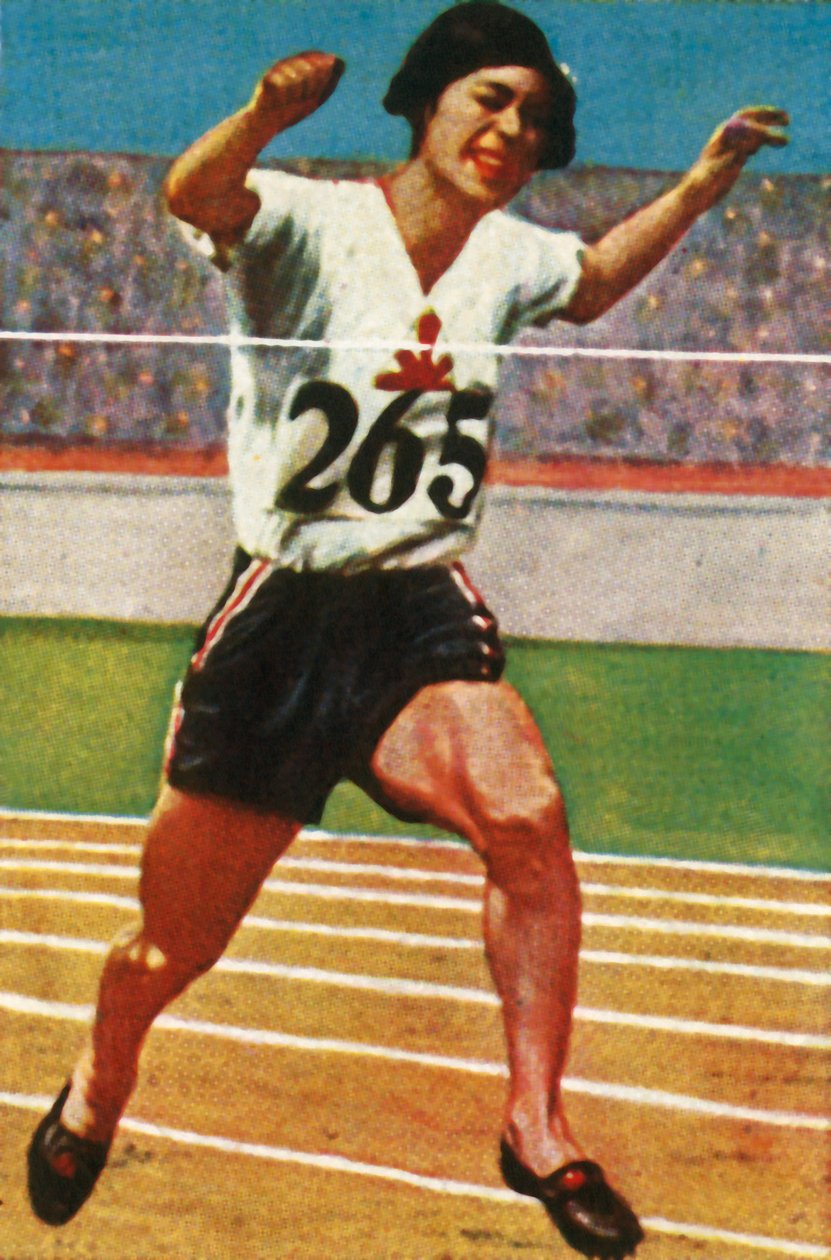 Japanse atleet Kinue Hitomi wint zilveren medaille in de 800 meter voor vrouwen, 1928 door Unbekannt