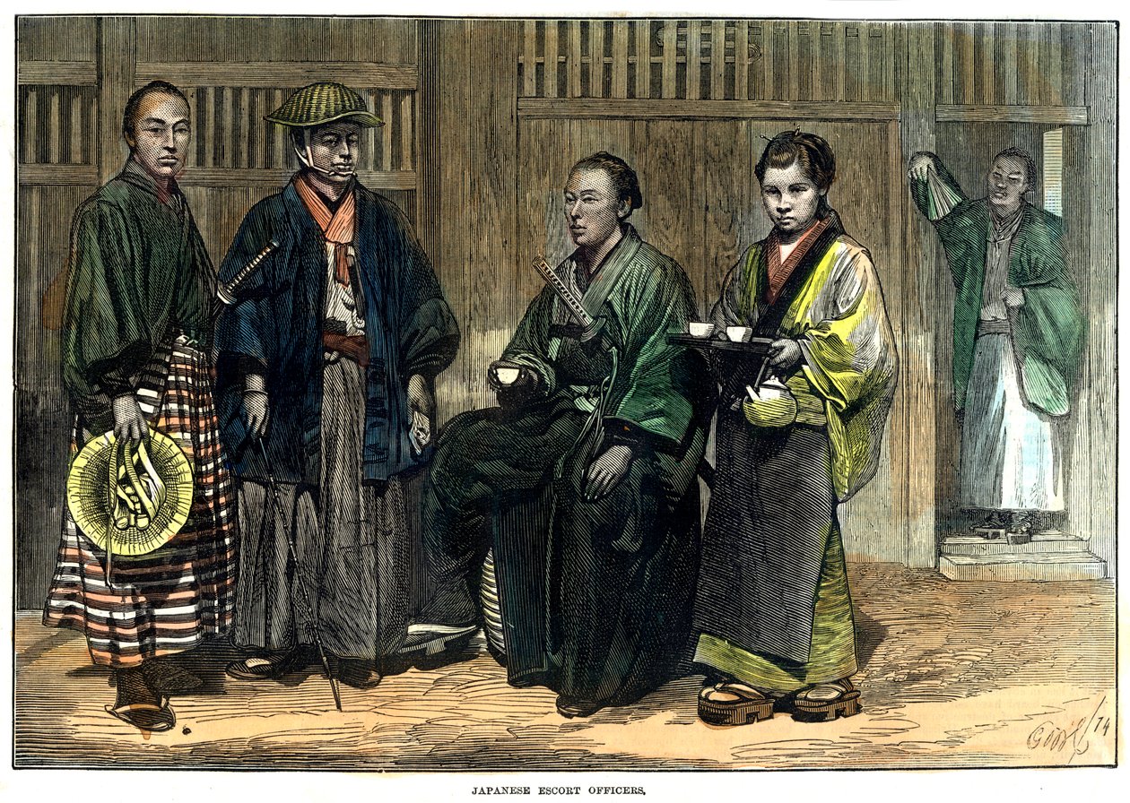 Japanse escorteofficieren, 1874 door Unbekannt