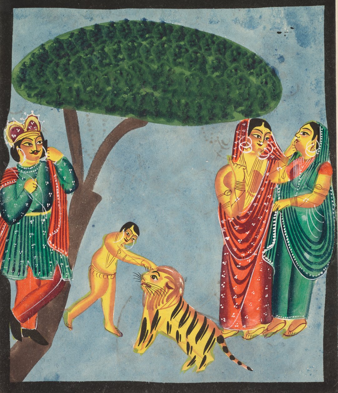 Jatayu Ramas Mythische Vogel Hindert Ravanas Wagen, Proberend de Ontvoering van Sita te Voorkomen, 1800s door Unbekannt