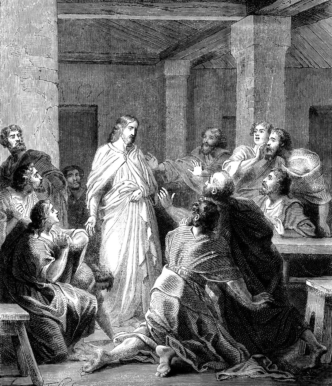 Jezus Christus verschijnt aan zijn discipelen na zijn opstanding door Unbekannt