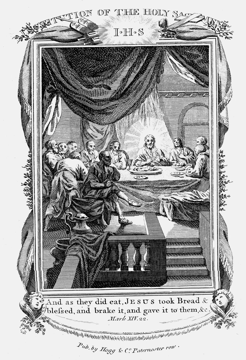 Jezus en zijn discipelen bij het Laatste Avondmaal, ca. 1804 door Unbekannt
