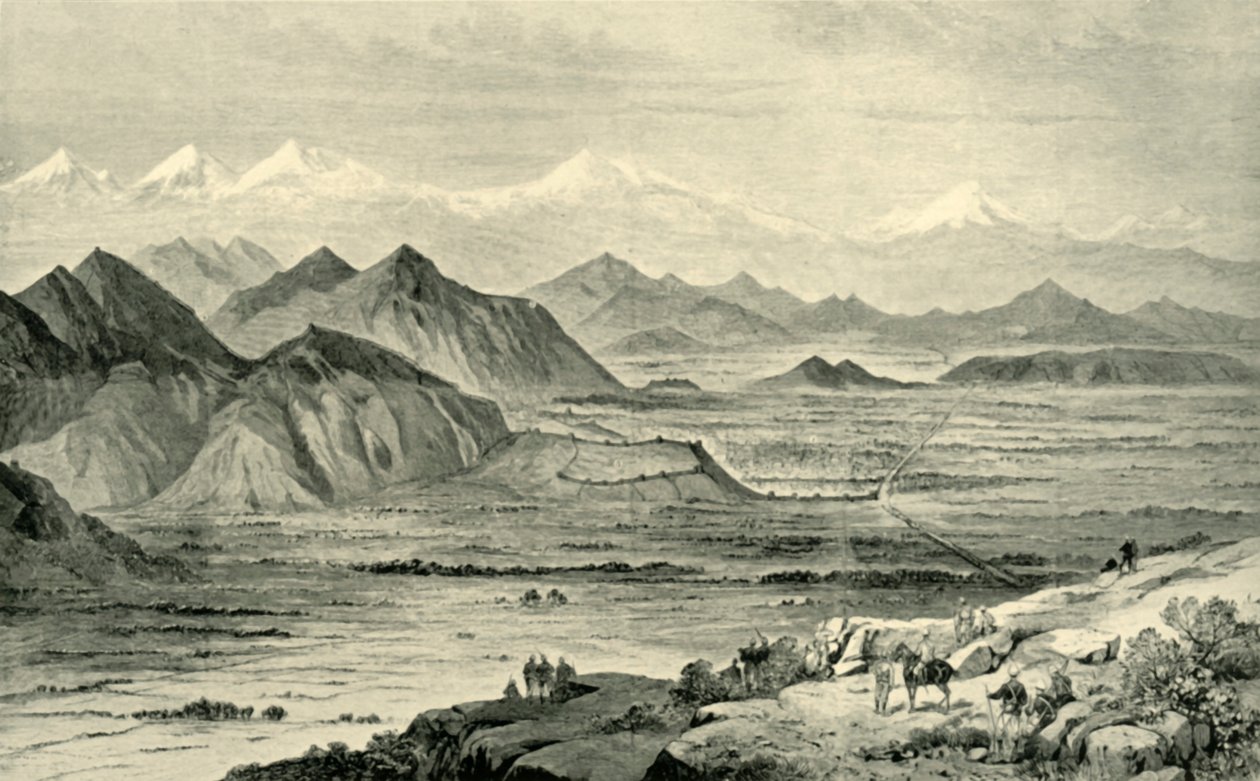 Kabul, Uitzicht naar het Noorden vanaf de Heuvel boven het Britse Kamp bij Beni Hissar door Unbekannt
