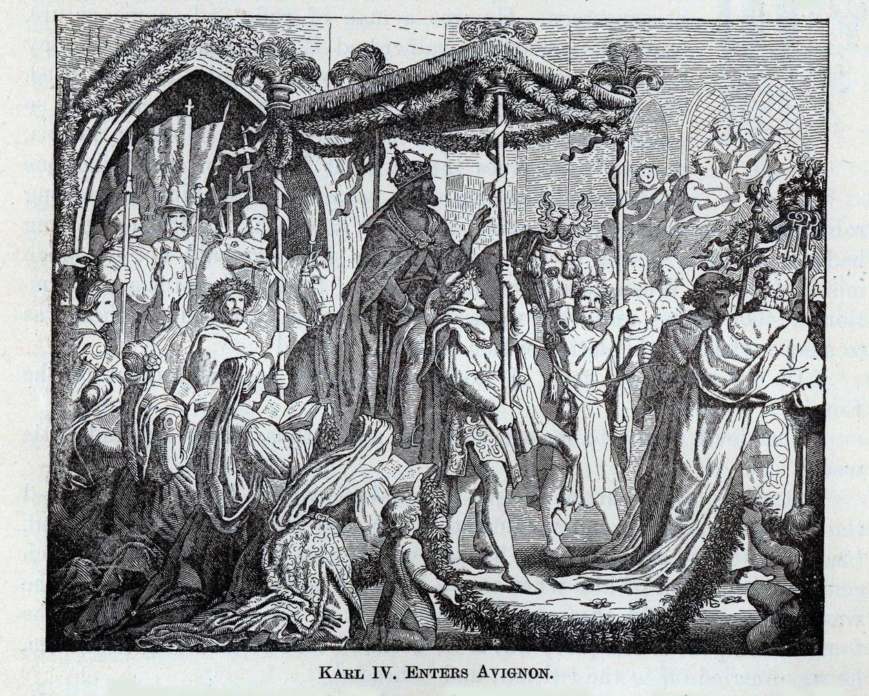Karel IV betreedt Avignon, 1882 door Unbekannt