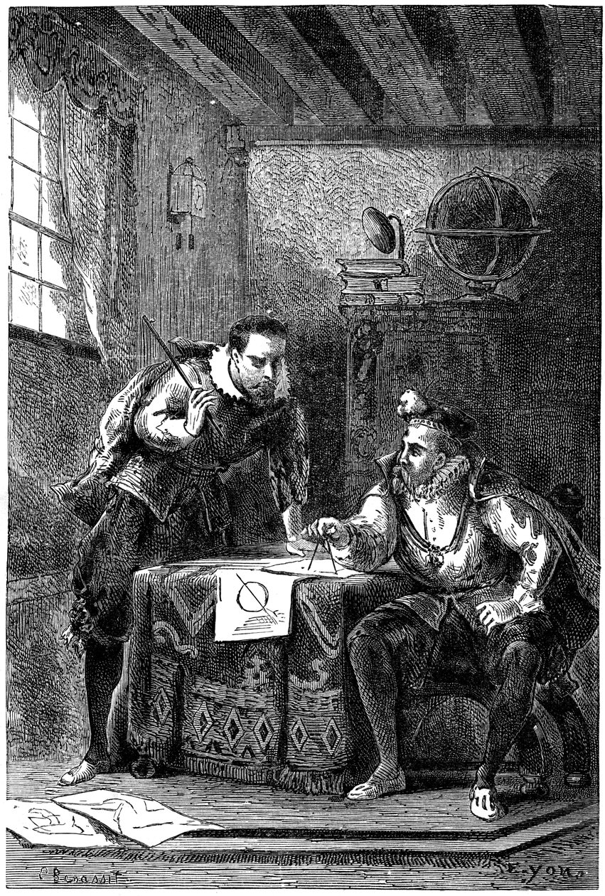 Kepler en Brahe aan het werk samen ca. 1600, ca. 1870 door Unbekannt