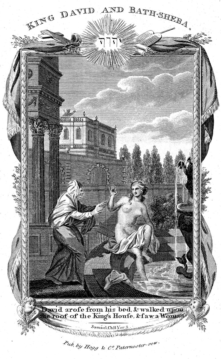 Koning David kijkt neer op Bathseba, ca. 1804 door Unbekannt