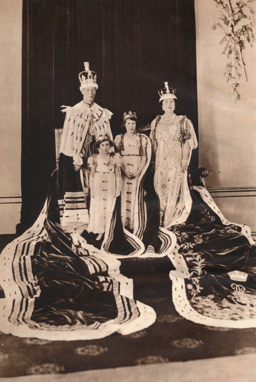 Koning George VI en Koningin Elizabeth op hun Kroningsdag, 1937 door Unbekannt