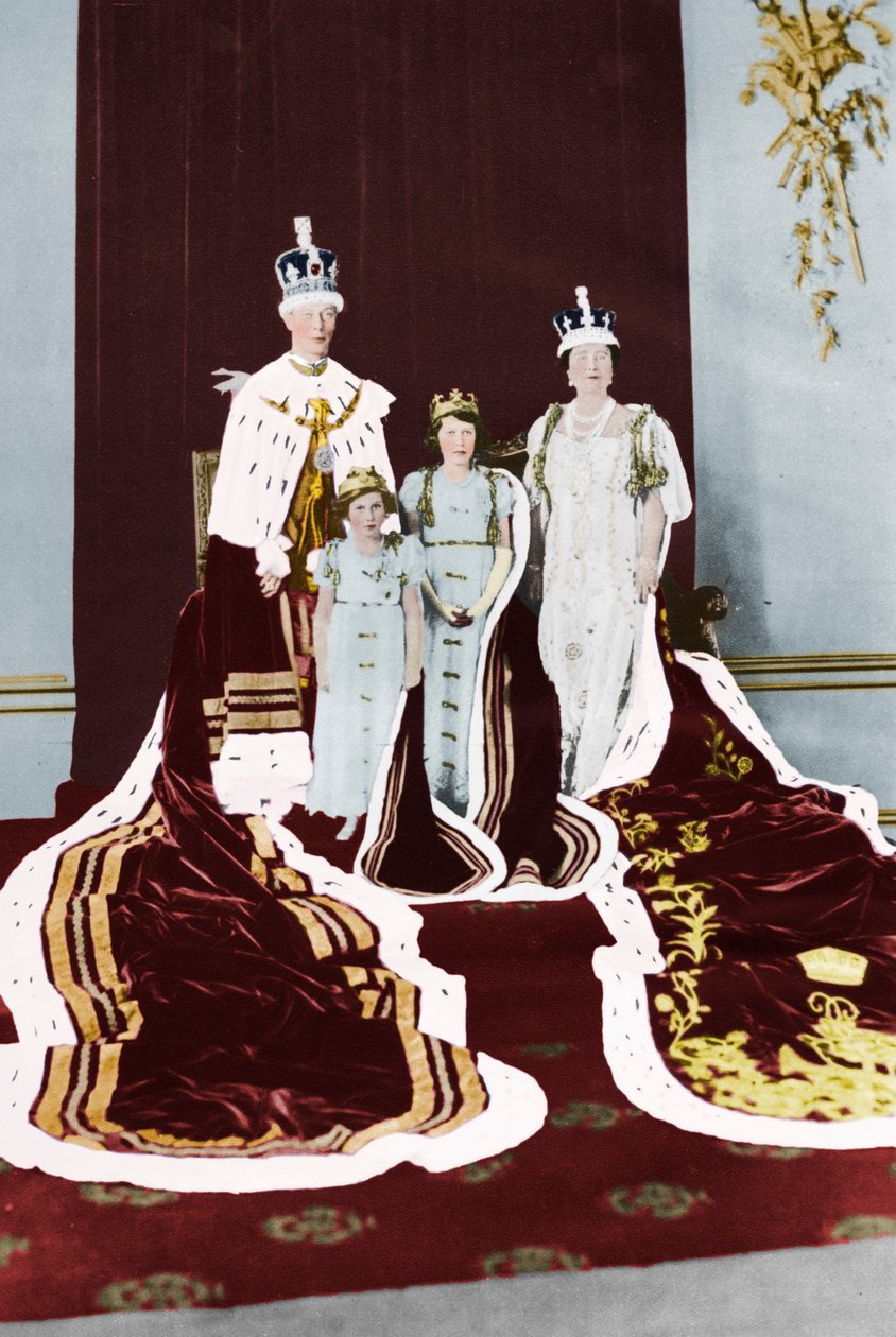 Koning George VI en Koningin Elizabeth op hun Kroningsdag, 1937 door Unbekannt
