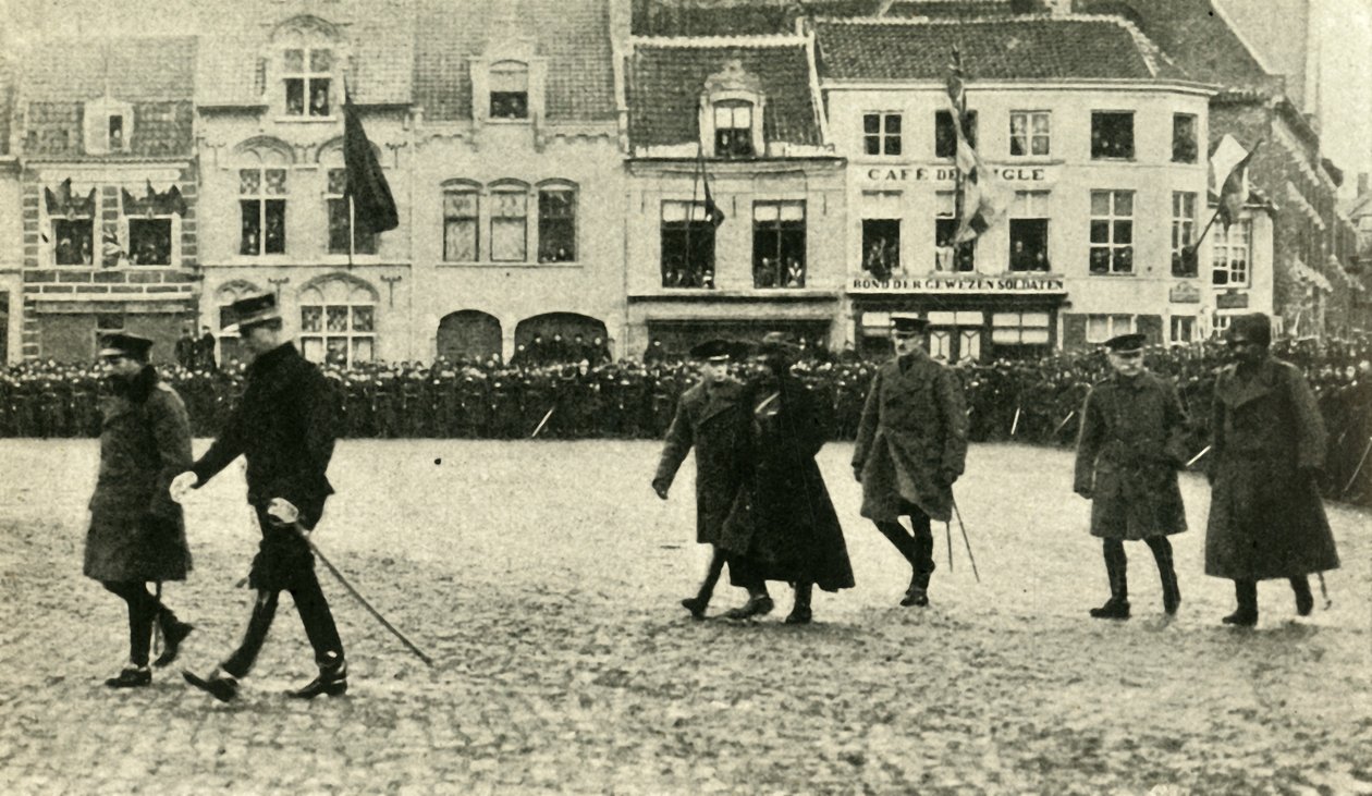 Koning George V in Furnes, België, Eerste Wereldoorlog, 4 december 1914, 1920 door Unbekannt
