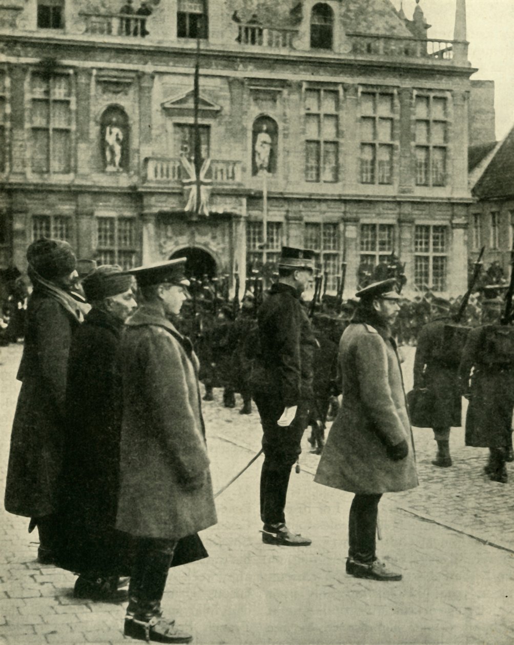 Koning George V in Furnes, België, Eerste Wereldoorlog, 4 december 1914, 1920 door Unbekannt