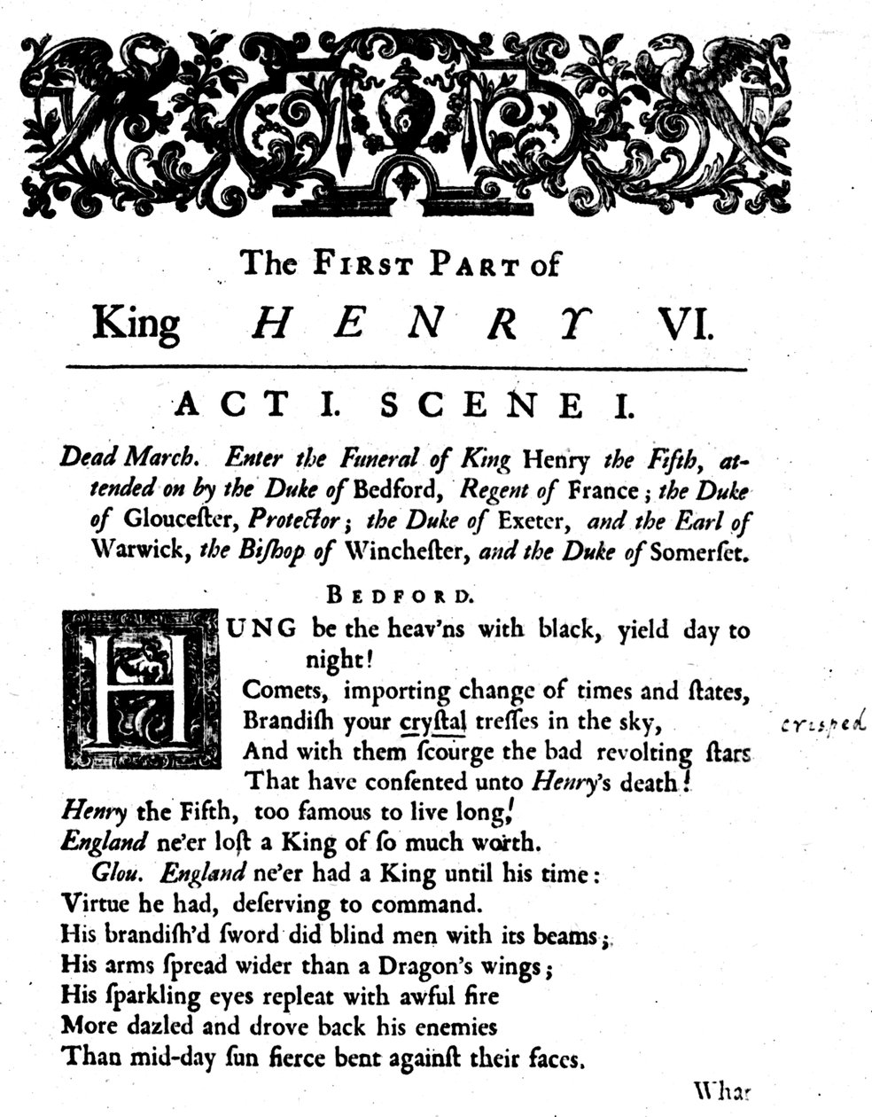 Koning Hendrik VI. Act 1. Scene 1, ca. 1723, 1946 door Unbekannt