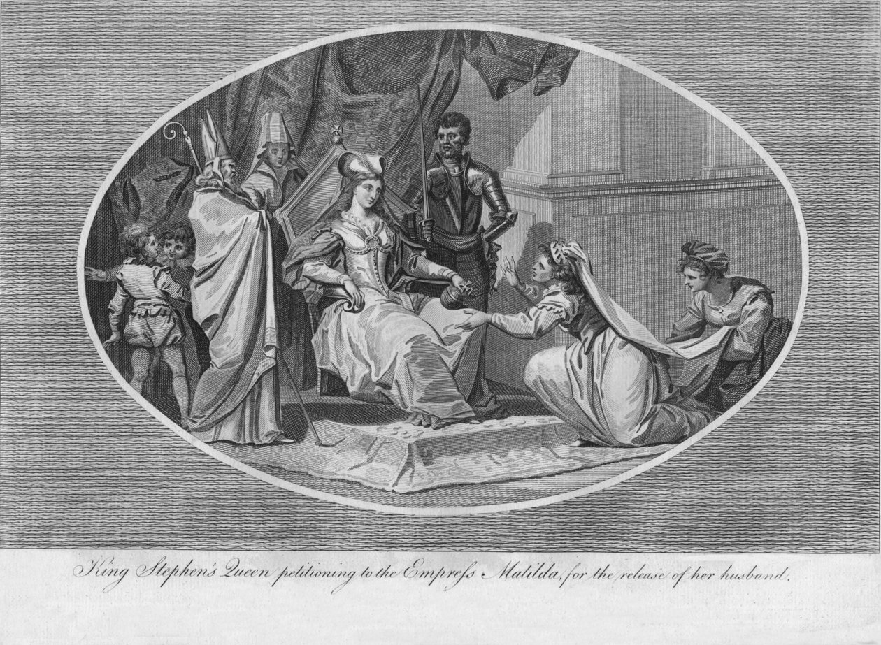 Koning Stephens koningin smeekt bij de Keizerin Matilda om de vrijlating van haar man, 1141 door Unbekannt