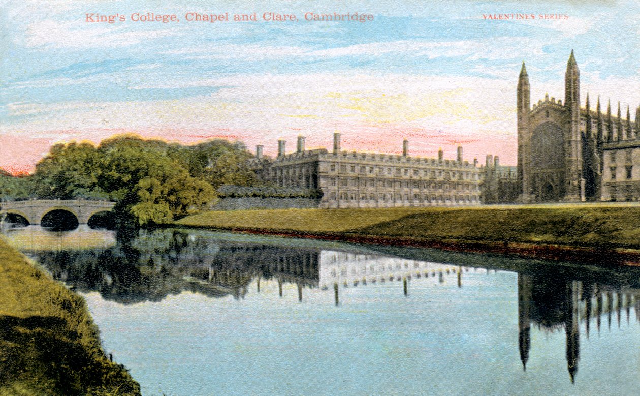 Kings College, Kings College Chapel en Clare College, Cambridge, begin 20e eeuw door Unbekannt