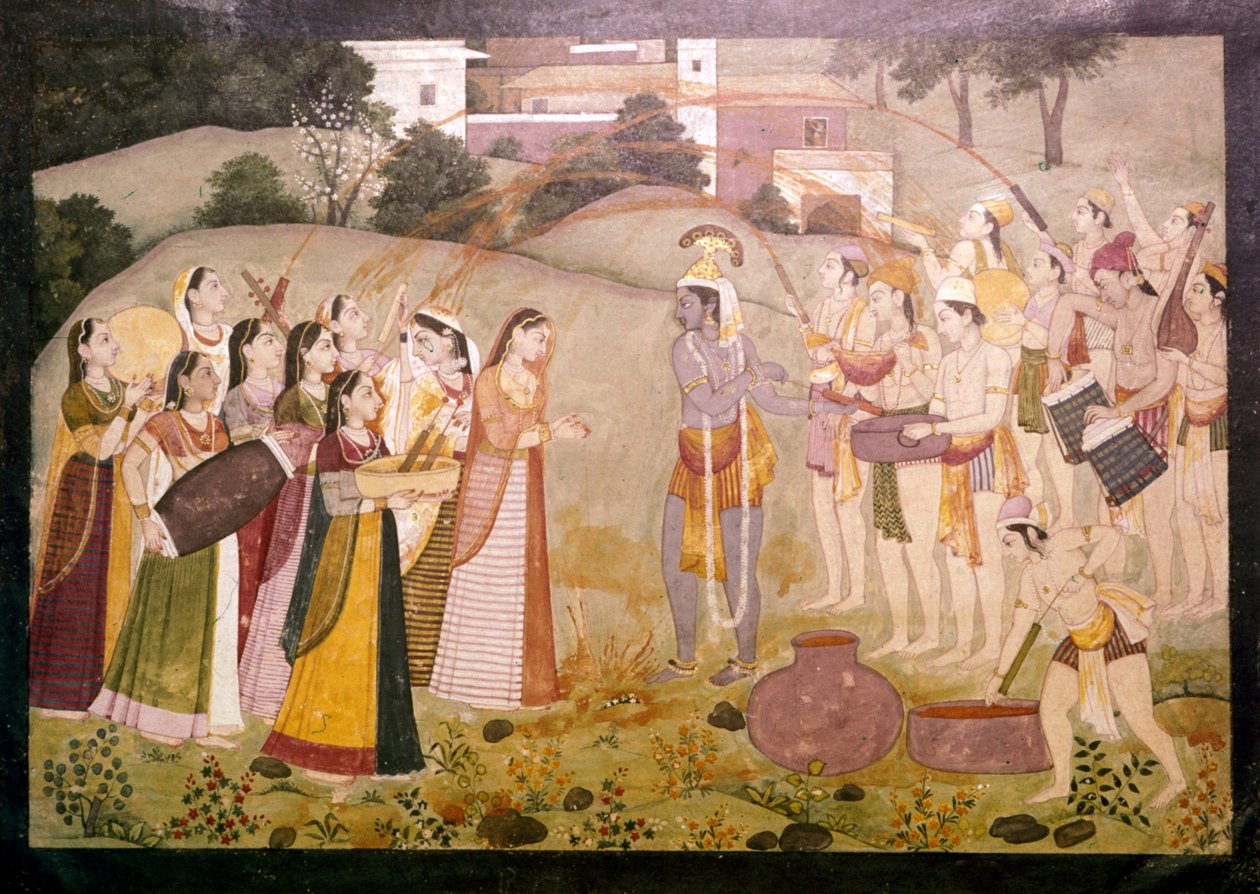 Krishna viert Lentefestival Holi, ca. 1770-1780 door Unbekannt