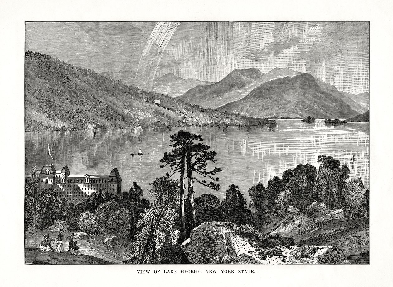 Lake George, staat New York, VS, 1877 door Unbekannt