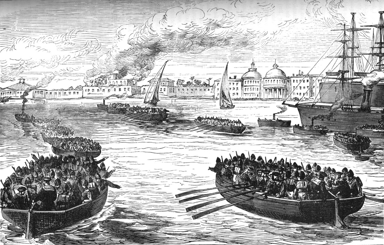 Landingstroepen bij het Paleis van de Khedive in Alexandrië na het Bombardement door Unbekannt