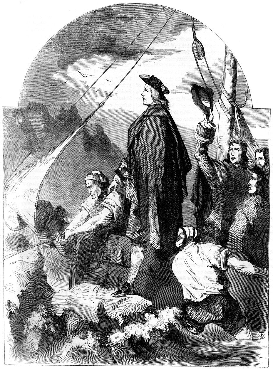 Landing van de Chevalier de St George in Schotland, 1715, 19e eeuw door Unbekannt