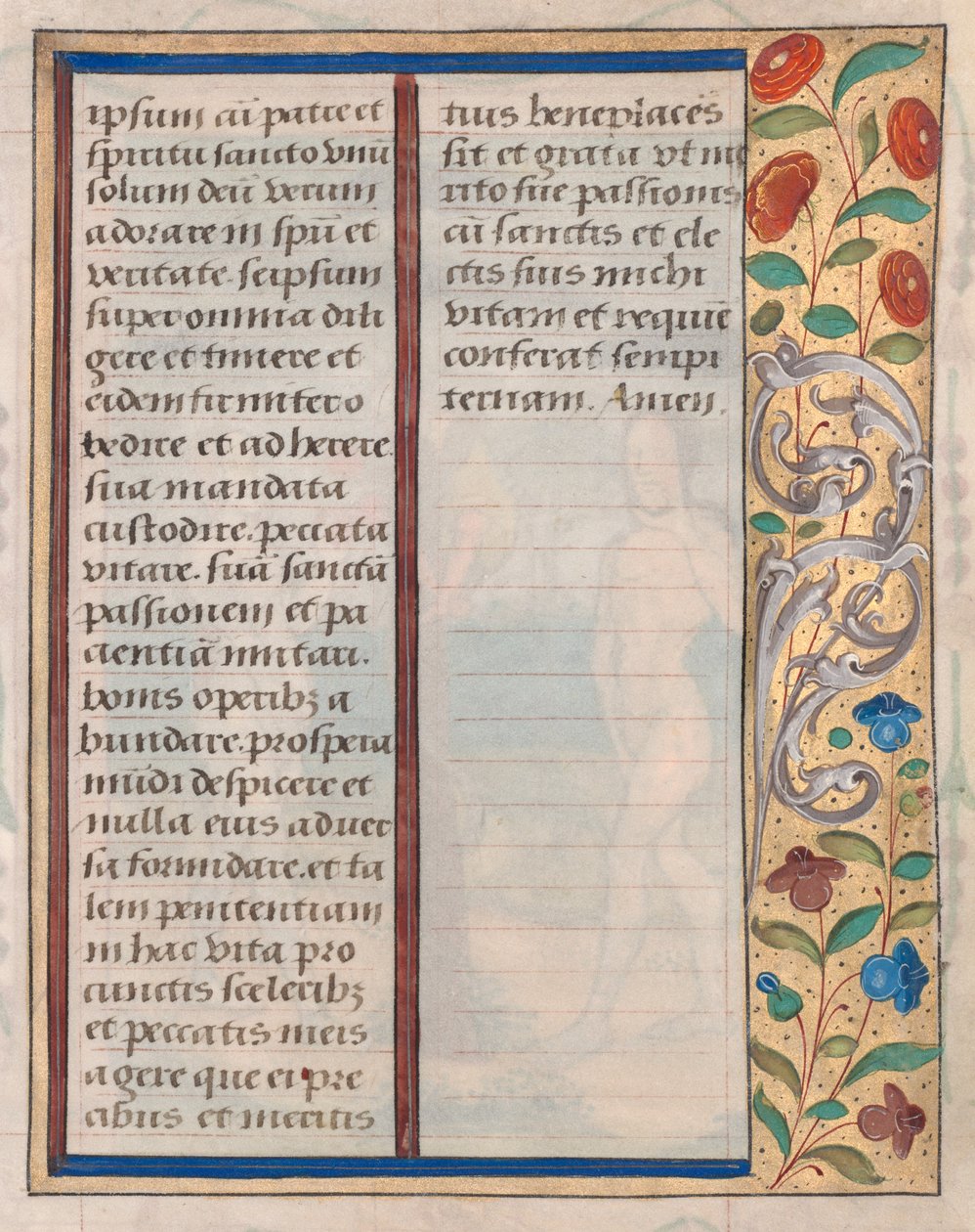 Blad uit een Getijdenboek: Tekst met Geïllustreerde Rand verso, c. 1510 door Unbekannt