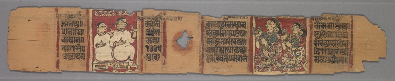 Blad uit een Jain Manuscript: Het Verhaal van Kalakacharya: Tekst recto, 1278 door Unbekannt