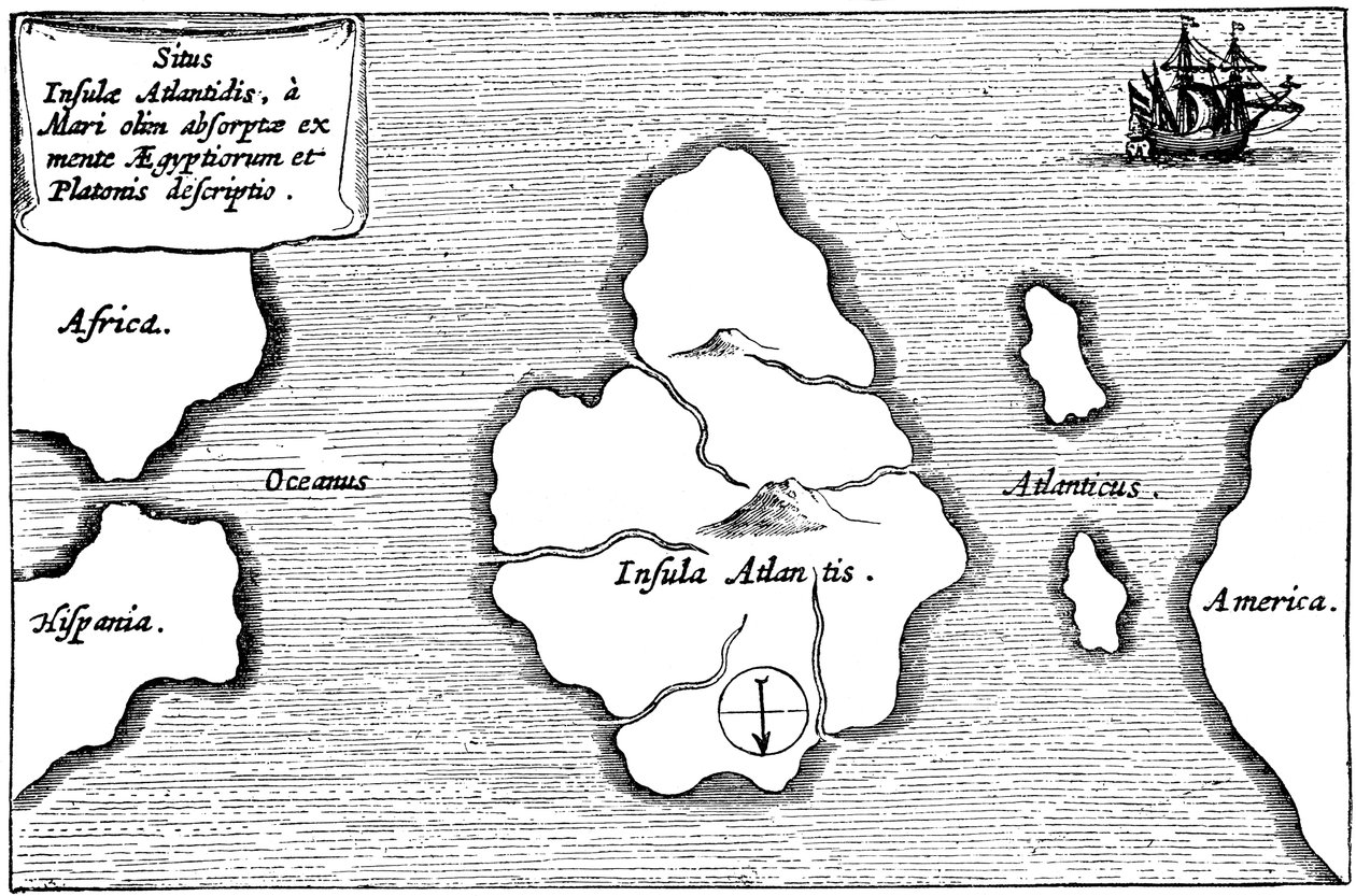Legendarisch eiland Atlantis door Unbekannt