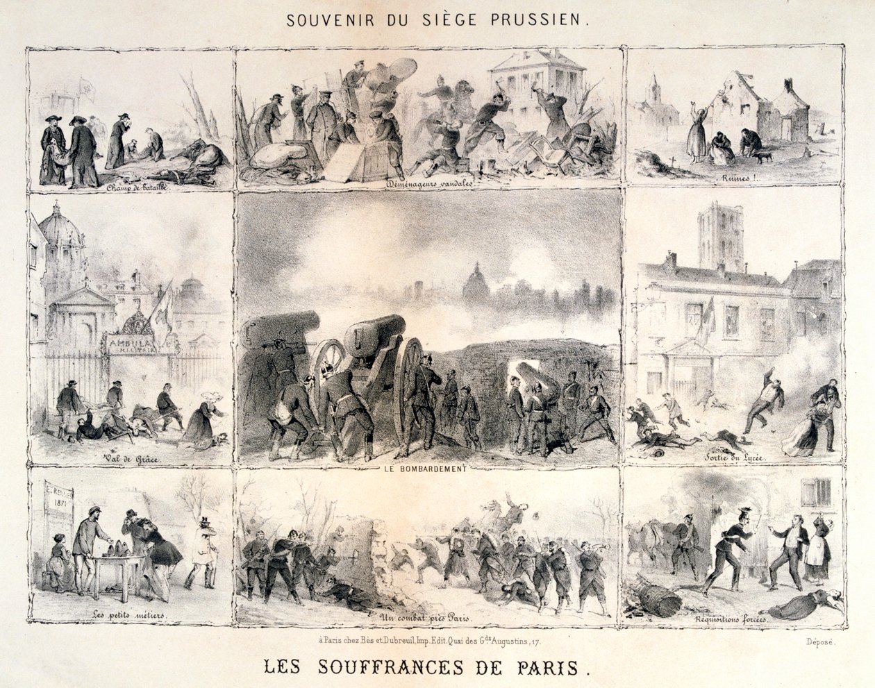 Les Souffrances de Paris, 1870-1871 door Unbekannt