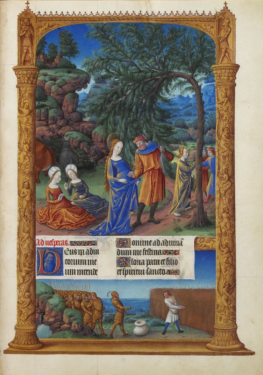 Les Très Riches Heures du duc de Berry, Folio 57r - De Vlucht naar Egypte door Unbekannt