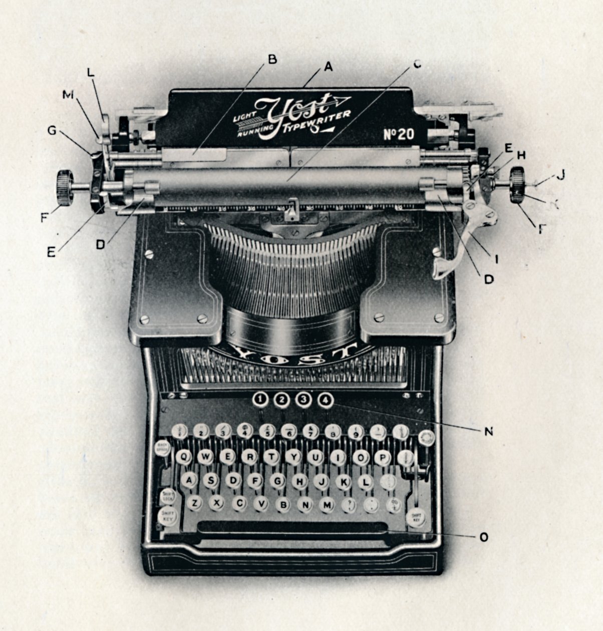 Light Running Yost Typemachine, 1916 door Unbekannt