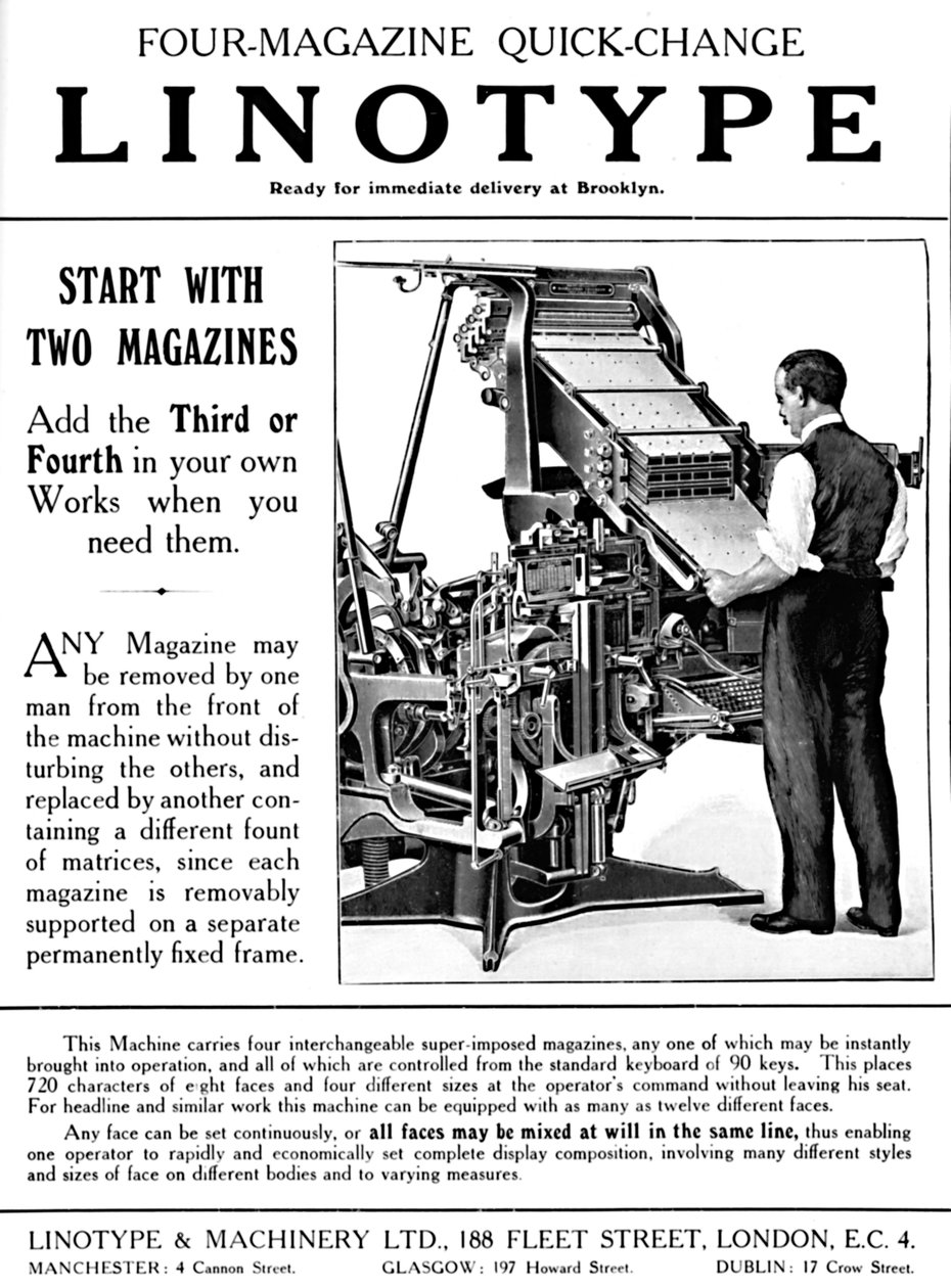 Linotype & Machinery Ltd. advertentie door Unbekannt